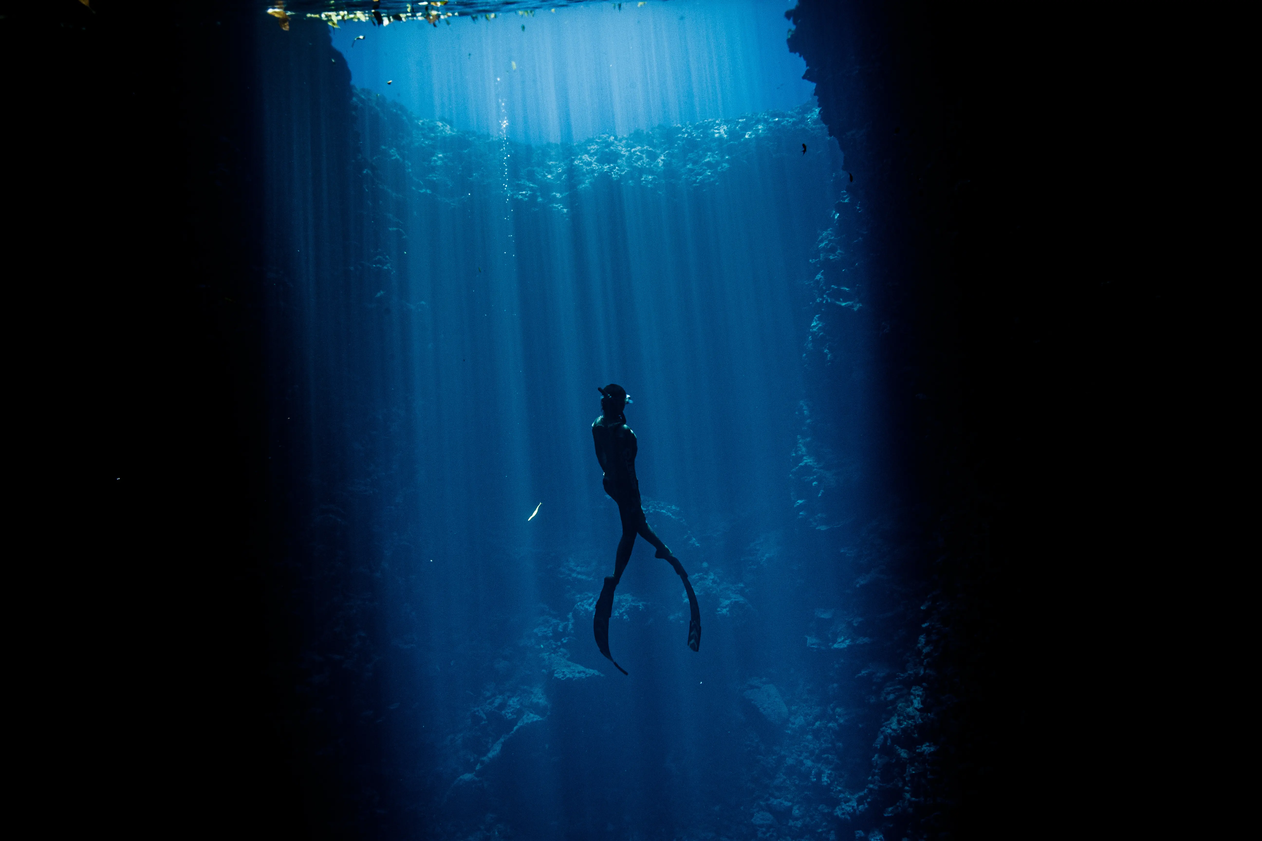 Apnéiste dans les eaux des Açores